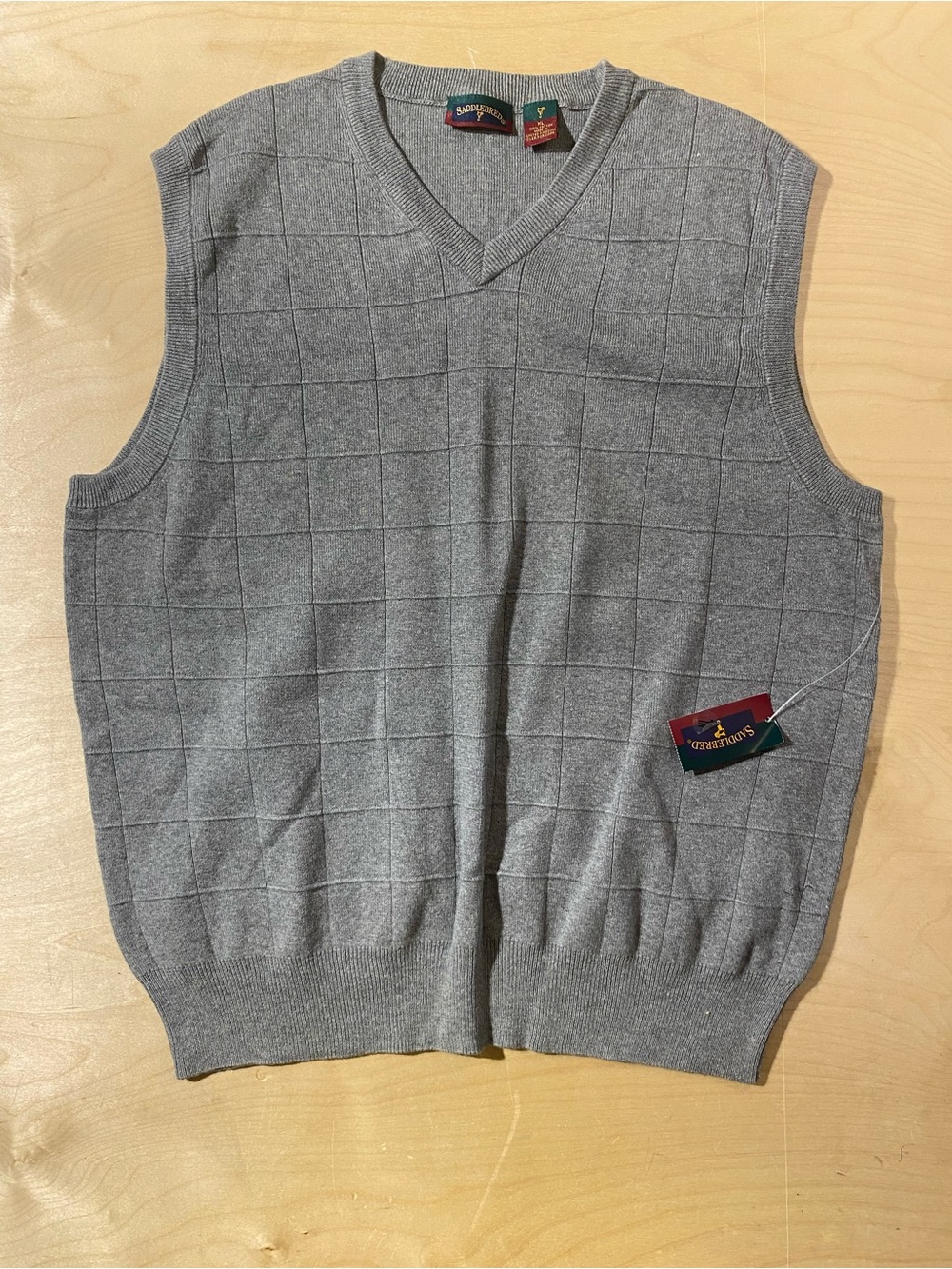 Saddlebred Men’s Light Gray V-Neck Sweater Vest XL (SW)